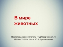 Презентация для занятия в ГПД В мире животных