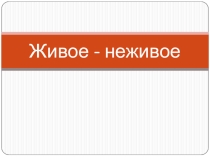 Презентация  Живая природа и не живая природа