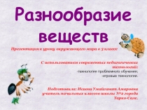 Презентация по окружающему миру на тему Разнообразие веществ