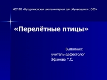 Презентация по окружающему природному миру Перелётные птицы