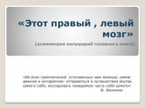 Этот правый , левый мозг