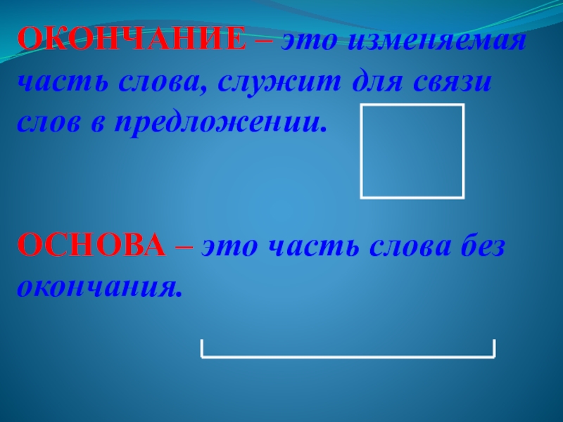 Окончание как изменяемая часть слова 2 класс презентация