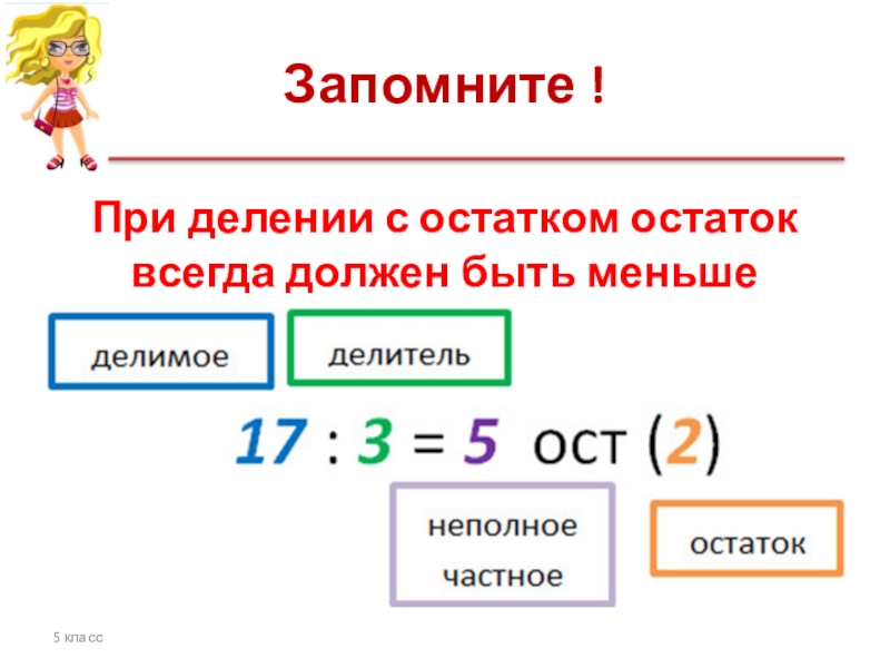 Тех карта деление с остатком 3 класс