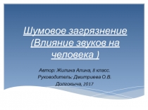 Презентация по географииШумовое загрязнение. Влияние звуков на здоровье человека