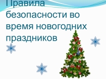 Правила безопасности во время новогодних каникул