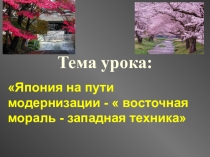 Япония на пути модернизации -  восточная мораль - западная техника.