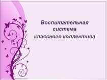 Воспитательная система классного коллектива