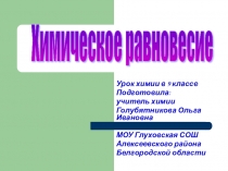 Презентация к уроку химии в 9 классе на тему Химическое равновесие