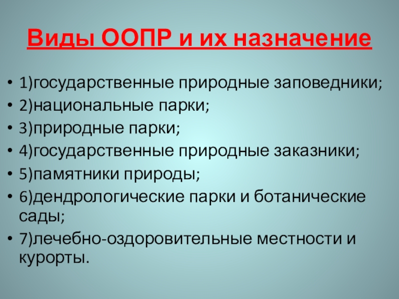 Заповедники сущность и предназначение презентация