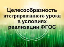 Презентация к мастер-классу Целесообразность использования интегрированного урока в условиях реализации ФГОС