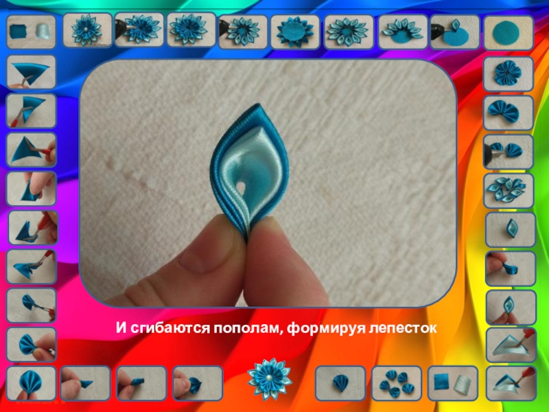 Цветы кинзаши. Урок технологии И сгибаются пополам, формируя лепесток И сгибаются пополам, формируя лепесток