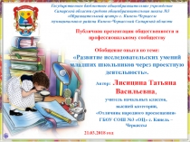Публичная презентация профессиональному и местному сообществу