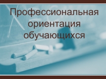 Презентация по теме Профессиональная ориентация обучающихся