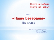 Презентация для классного часа Никто не забыт, ничто не забыто