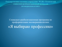 Программа по профориентационной работе Профориентационная работа