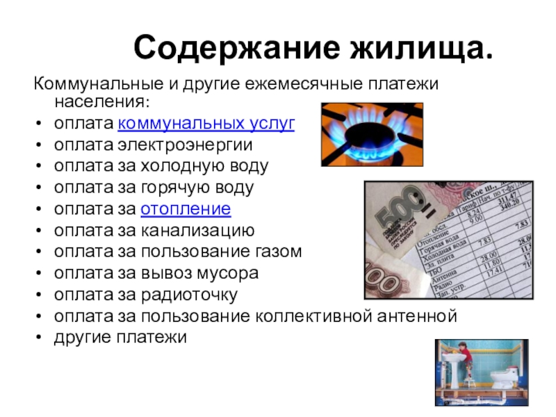 Содержание фонда. Технология содержания жилья. Содержание жилища. Конспект урока по сбо по теме 