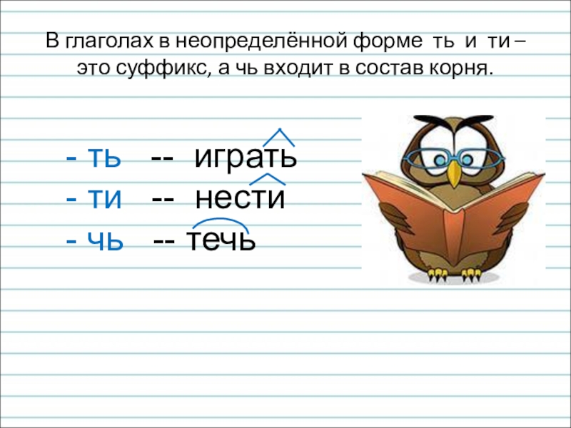 Какой глагол стоит в неопределенной форме рисует стерег запоет улыбаться