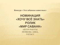 Презентация по географии на тему Мир саванн