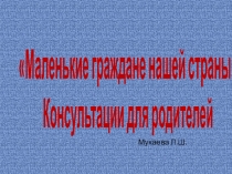 консультация для родителей  Маленькие граждане нашей страны!