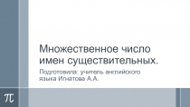 Презентация к уроку Множественное число