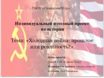 Проект по обществознанию на тему Холодная война прошлое или реальность