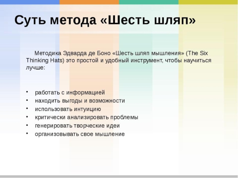 Метод 6 3 6. Суть метода 6 шляп. Суть метода двух шляп. Презентация коучинга шляпы. Метод 6w.