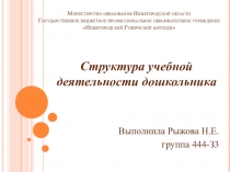 Презентация по психологии на тему Структура учебной деятельности дошкольника