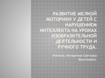 Развитие мелкой моторики у детей с ОВЗ