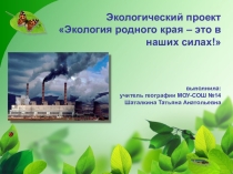 Презентация Экология родного края - это в наших силах!