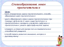 Словообразование имён прилагательных