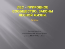 Презентация по окружающему миру на тему Лес - природное сообщество