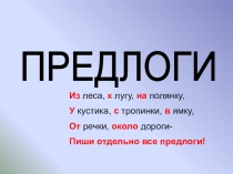 Презентация по русскому языку на тему правописание предлогов