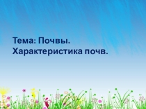 Презентация Почвы. Характеристика почв