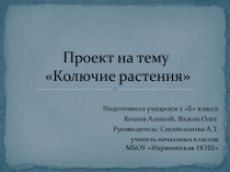 Презентация к проекту Колючие растения