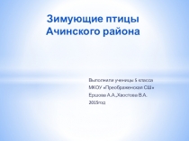 Презентация о птицах Ачинского р-на