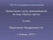 Презентация по природоведению на тему Органы чувств