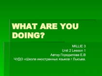 Презентация по теме Let`s have fun к учебнику Мillie 3 unit 2 lesson 1 chant  What`re you doing?'