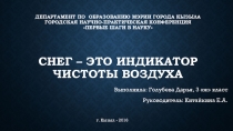 Проект Снег-индикатор чистоты воздуха