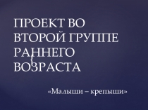 Презентация проекта во второй группе раннего возраста Малыши – крепыши