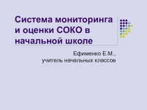 Система мониторинга и оценки в начальной школе