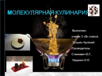 Исследовательская работа на тему МОЛЕКУЛЯРНАЯ КУЛИНАРИЯ