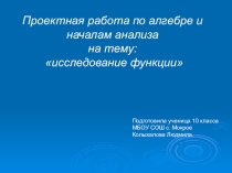 Презентация Проект по алгебре и началам анализа
