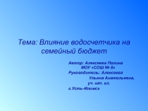 Презентация к исследовательской работе по теме Водосчетчики