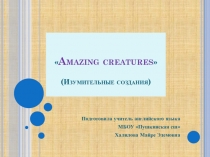 Презентация к открытому уроку в 5 классе по теме: Amazing creatures