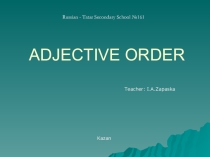 Adjective Order