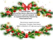 Презентация к непосредственно образовательной деятельности с детьми средней группы по художественному творчеству Новогодняя ёлка