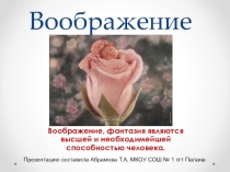 Презентация по основам построения карьеры на тему Воображение (10 класс)