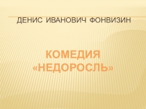 Презентация по литературе по комедии Д.И.Фонвизина Недоросль