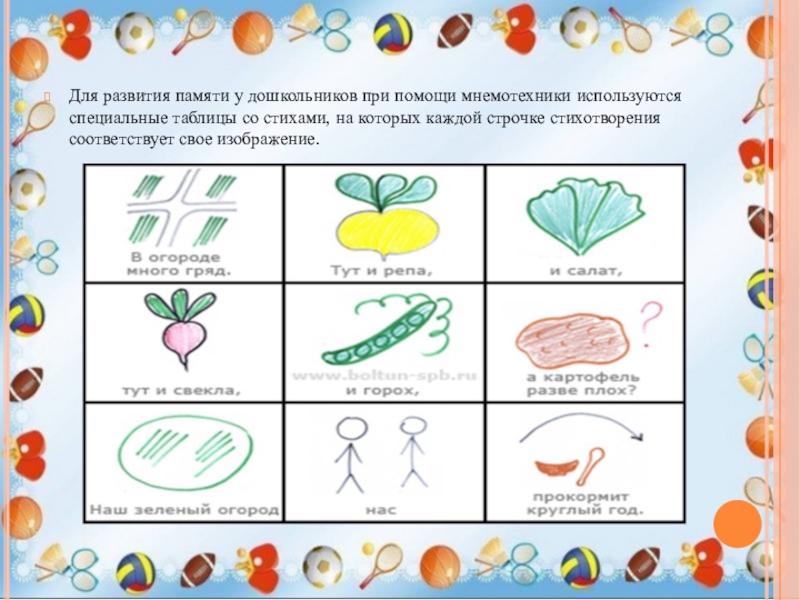 Мнемотехника 9 картинок