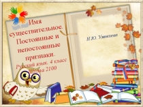 Урок русского языка в 4 классе Имя существительное. Постоянные и непостоянные признаки